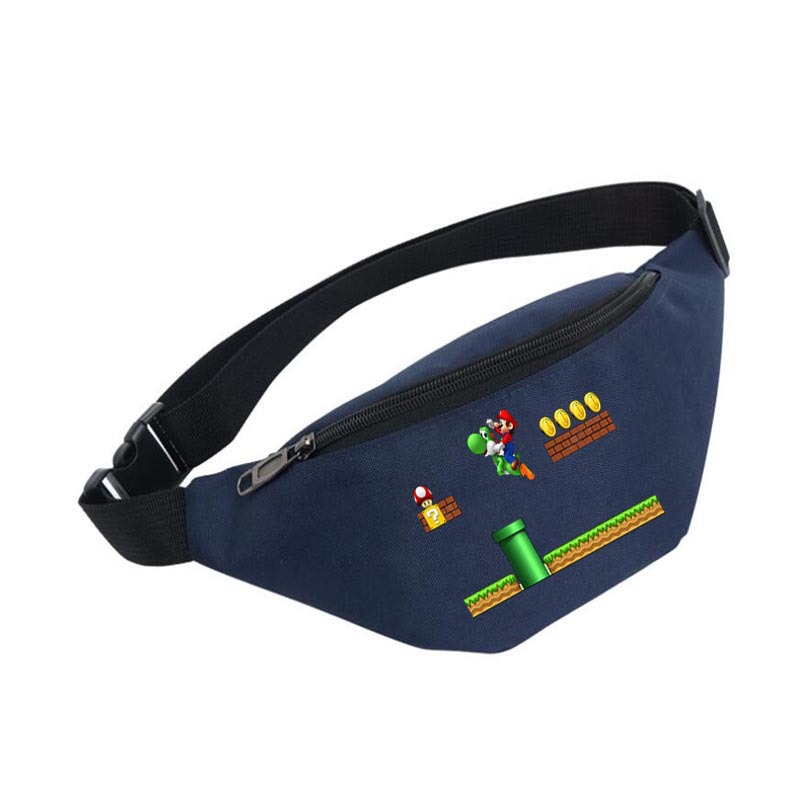 Juego Mario Super Mary bolso de la cintura de los hombres y las mujeres deportes Satchel bolso del teléfono móvil multifuncional bolso de la cintura de dibujos animados monedero