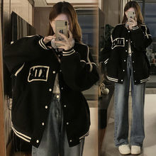新款美式棒球服外套女年春秋流行小众设计感高街休闲夹克时尚