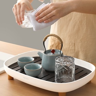 Japanese-Style Tea Tray for Home Use, Light Luxury Modern Small Water Storage Tea Table, Kung Fu Tea Set, Simple Dry Brewing Tray, Draining Tray