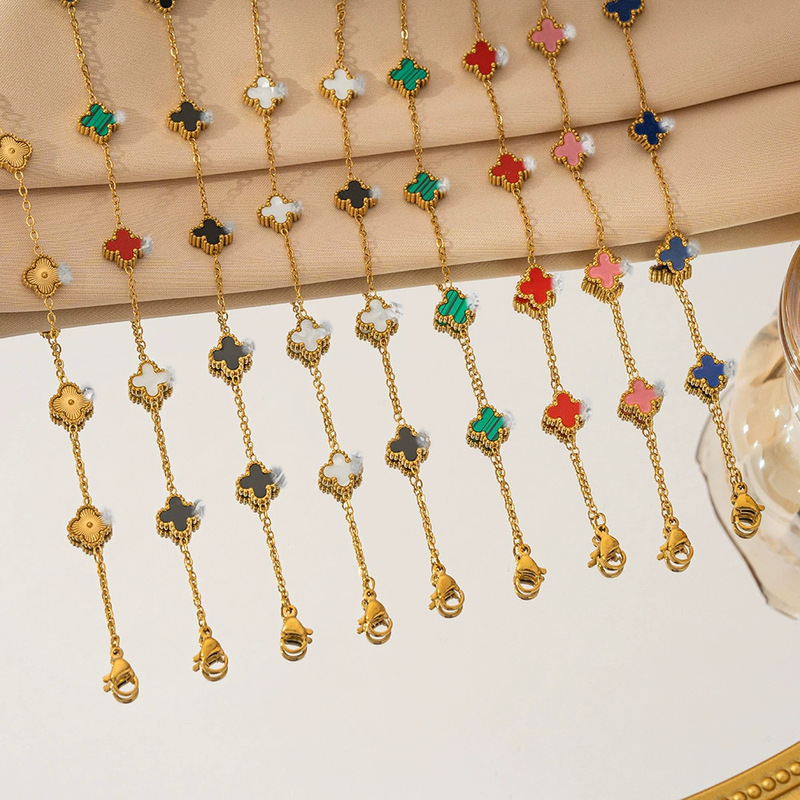 Four-Leaf Clover Bracelet Cross-Border Popular Trend Wholesale 9mm Hand Jewelry Women's European and American Jewelry Niche Accessible Luxury High-End Sense