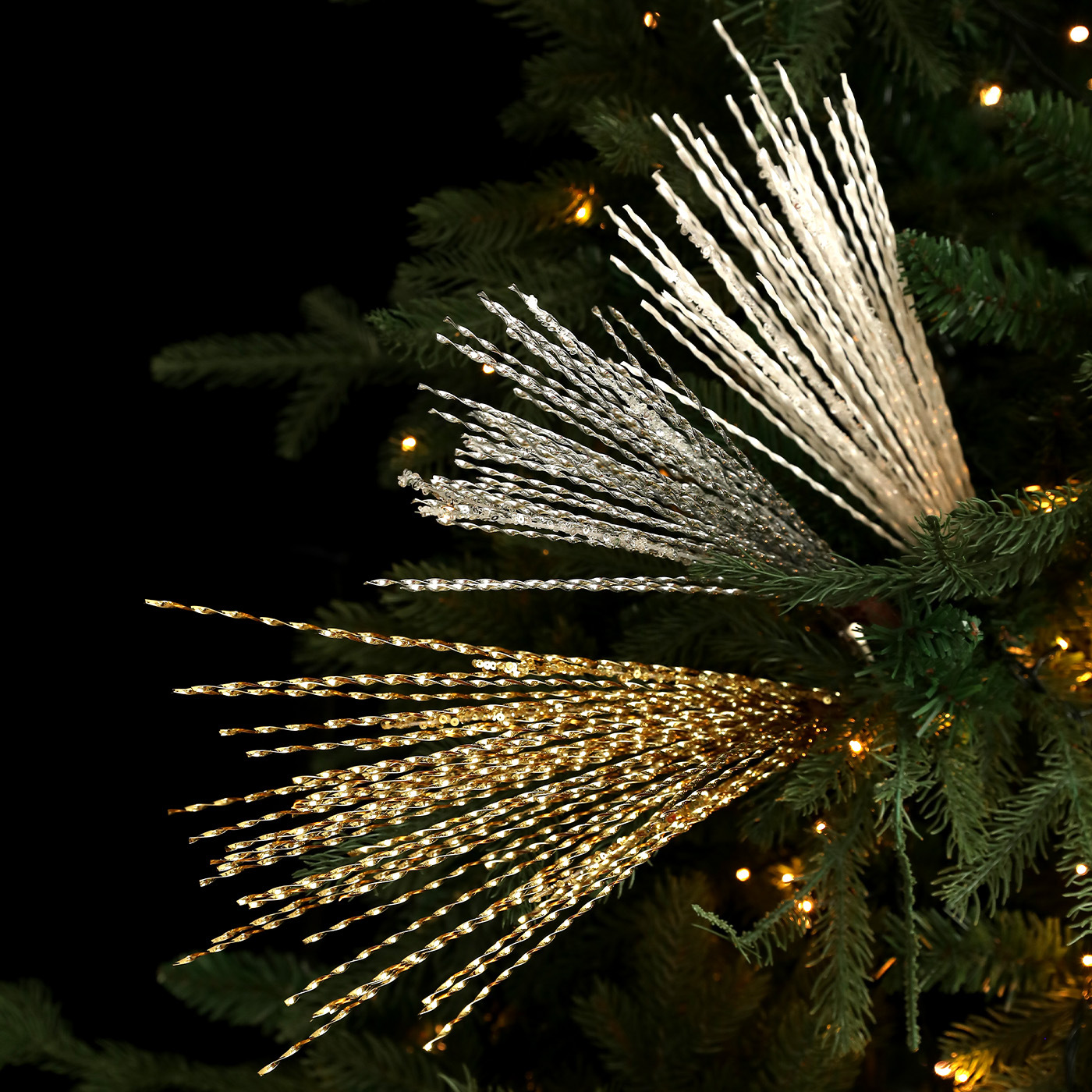 Navidad transfronteriza polvo de oro polvo adhesivo polvo brillante fuegos artificiales frascos arreglos de flores de trigo Arreglo de decoración de árbol de Navidad