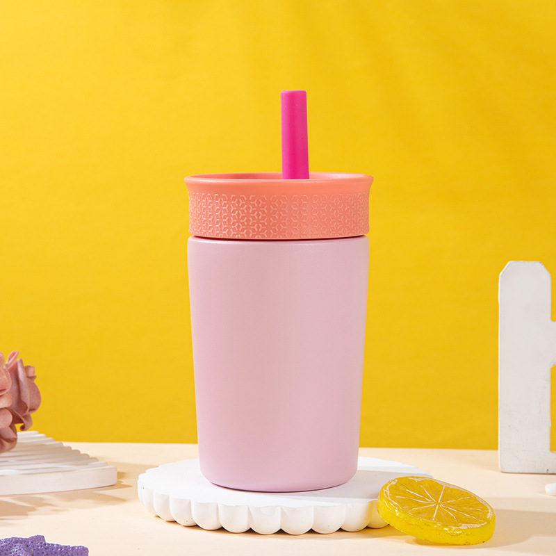 Ventas transfronterizas calientes owala con tazas de café 304 tazas de acero inoxidable de moda simple taza de aislamiento portátil taza de paja de automóvil