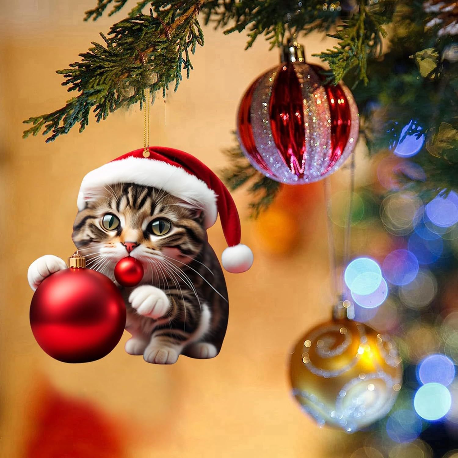 Transfronterizo nuevo creativo de Navidad Gatito Coche colgante mochila colgante de Navidad decoración del hogar regalo