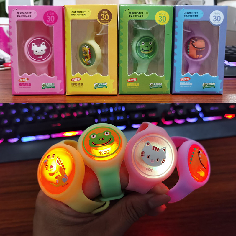 보라색 빛나는 모기 구충제 팔찌 4박스