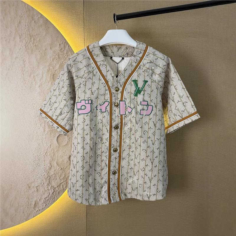 Correct Version Donkey House 25Ss Spring and Summer New Joint Details Short-Sleeved Baseball Uniform Shirt Same Style for Men and Women