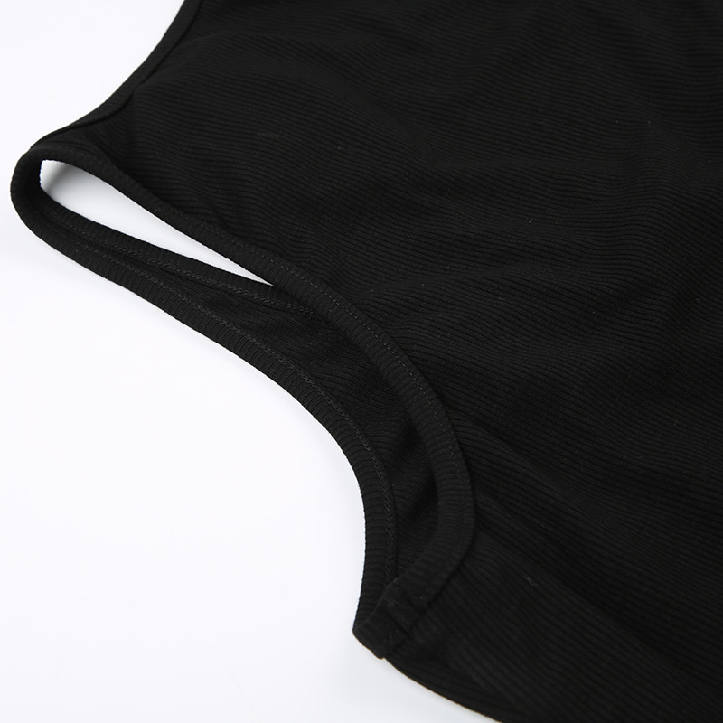 Vestido largo deportivo básico para mujer, color liso, cuello bajo, ahuecado, con recortes, atado, informal, de calle, para verano