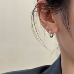 925純銀小眾麻花耳扣女簡約時尚設計莫比烏斯耳環高級感耳飾定製