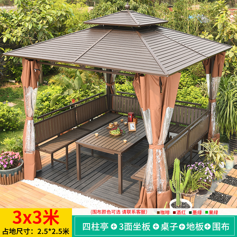 Pabellón al aire libre techo galvanizado pabellón tienda de campaña villa patio jardín terraza punto escénico ocio sombrilla gran cobertizo