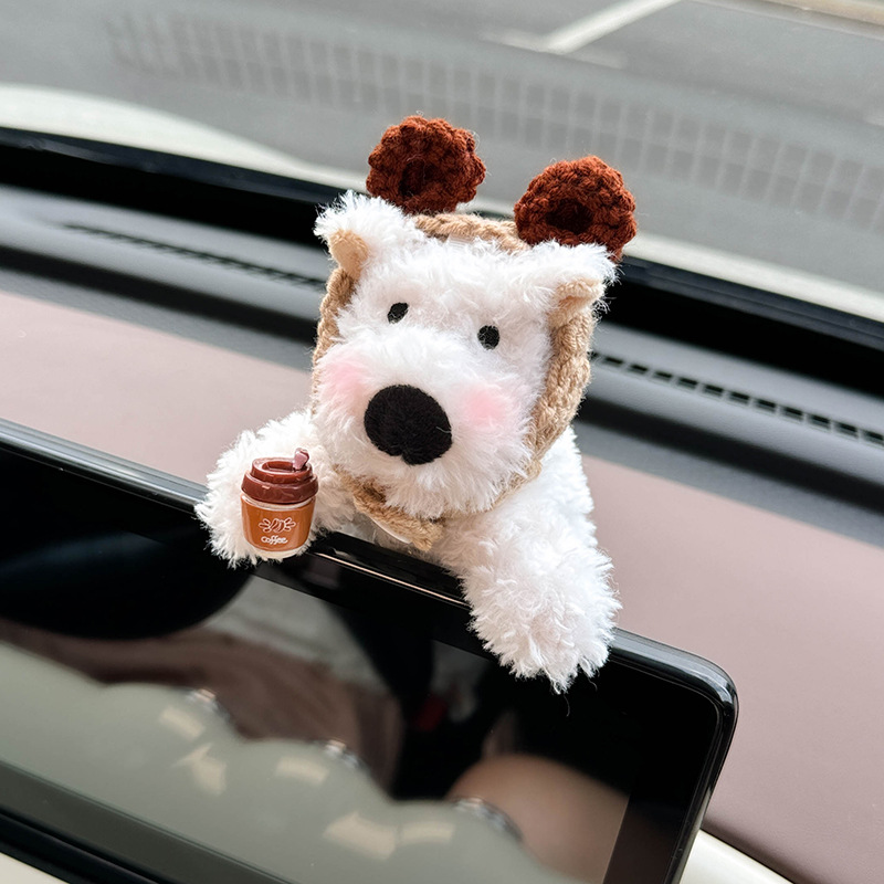 2024 nueva decoración de coche de West Highland, pantalla de coche, decoración de coche, pantalla de control central, muñeca, cachorro lindo