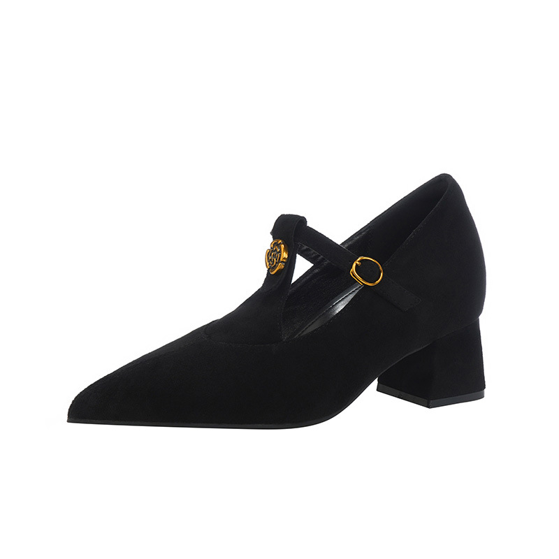2026 nuevos zapatos franceses T-band Mary Jane zapatos de mujer de tacón ultra alto puntiagudo zapatos de mujer de tacones gruesos pequeño tamaño pequeño 33