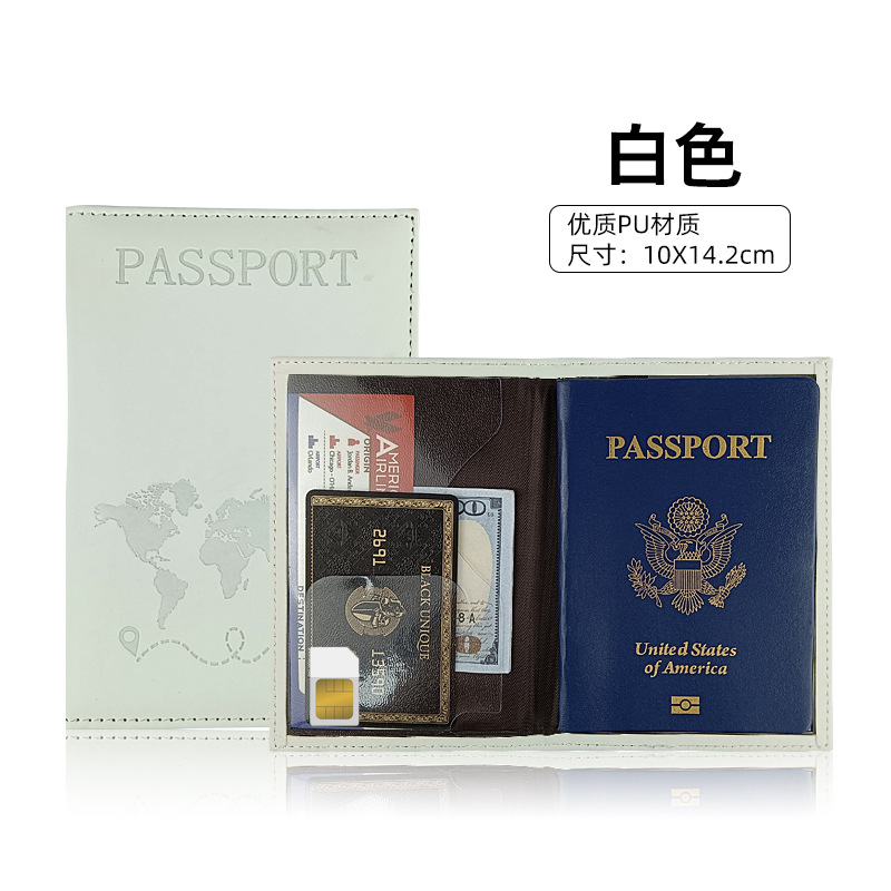 Funda protectora de pasaporte de cuero de 11 colores de punto transfronterizo PU Cubierta de pasaporte que cambia de color de piel Bolsa de pasaporte de certificado