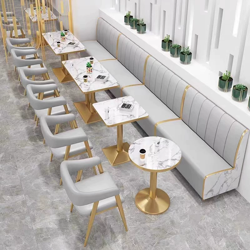 Известный в интернете набор стола и стульев для магазина молочного чая, современная коммерческая мебель для кафе в западном стиле, десертов, закусок и фастфуда, диван для кабинки.