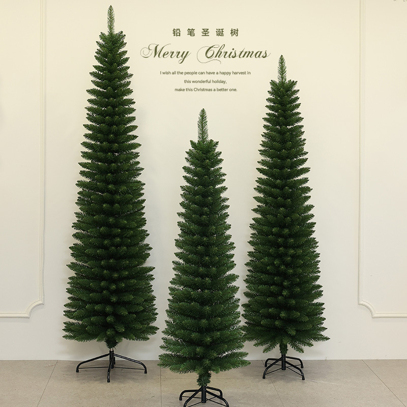 árbol de navidad criptografado árbol de navidad grande verde agudo delgado árbol de lápiz delgado árbol de simulación de árbol de navidad