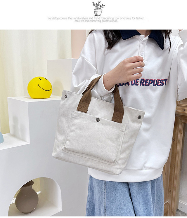 Forest-style artistic canvas handbag for women, 2022 Summer new retro small bag, simple tote bag, hand-held cloth bag undefined