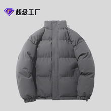 跨境定制可印花棉服男女同款冬季宽松立领棉袄加厚棉衣情侣外套男