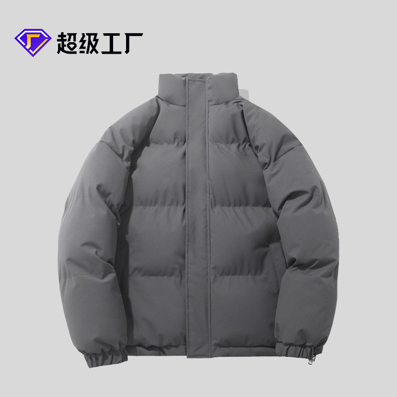 跨境定制可印花棉服男女同款冬季宽松立领棉袄加厚棉衣情侣外套男