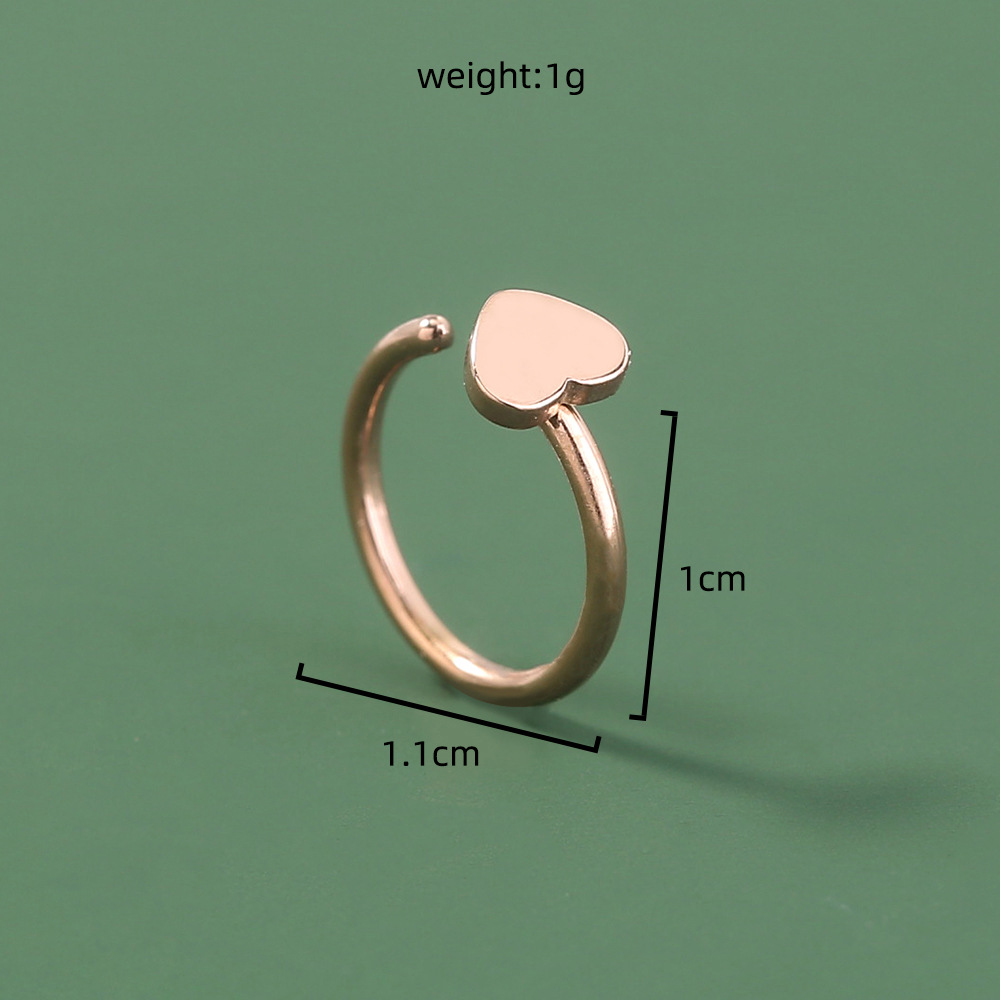 fashion temperament stainless steel no perforation piercing heart-shaped nose clip