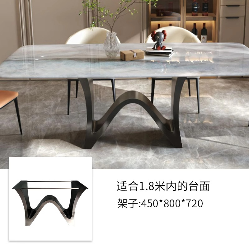 Mesa de acero inoxidable soporte de piernas de mármol base de lujo ligero marco de soporte de tabla de roca mesa redonda pie de mesa larga isla marco de mesa pie de comedor