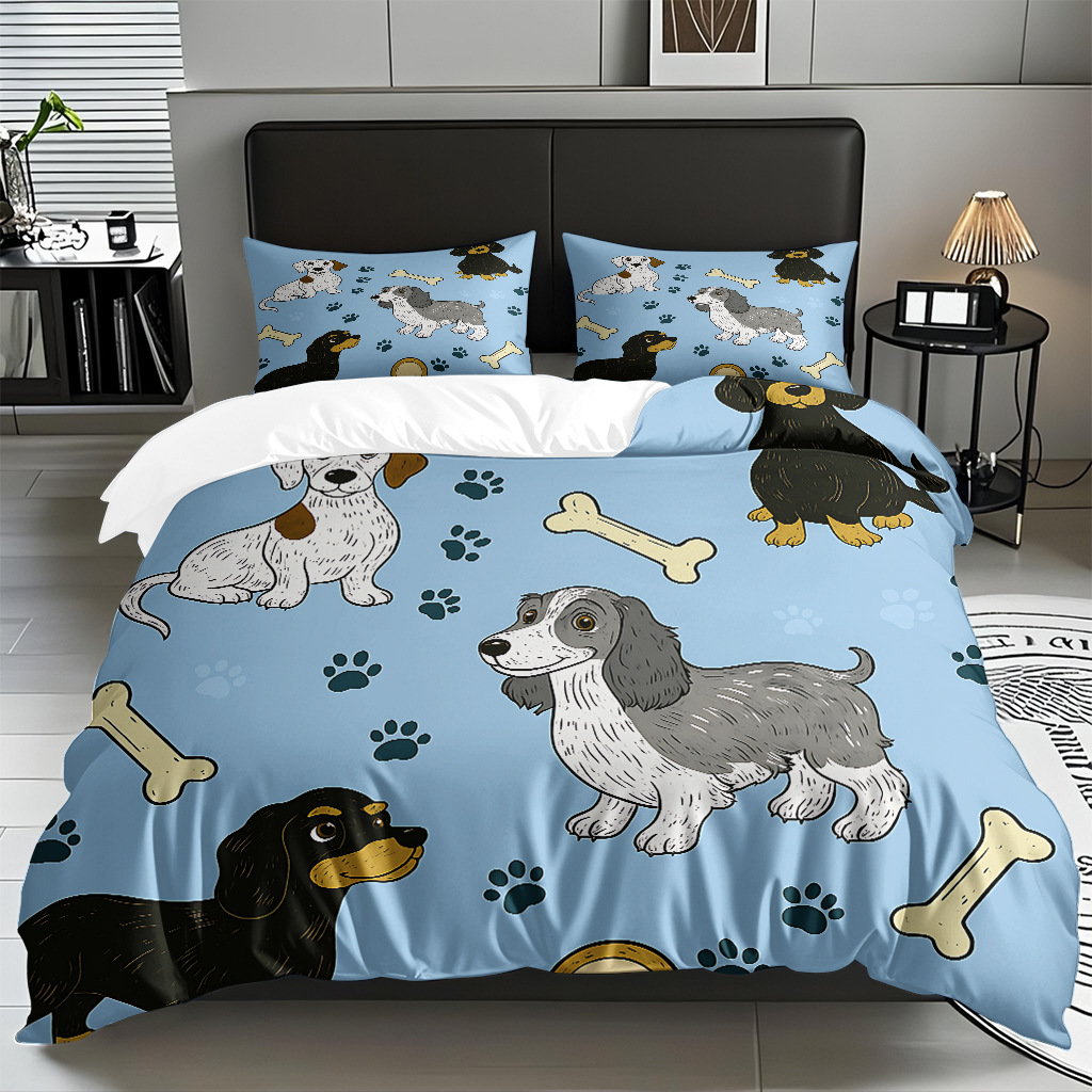 Fábrica directa para textiles caseros moles lindos cachorros impresión digital colcha colcha TEMU / JIT