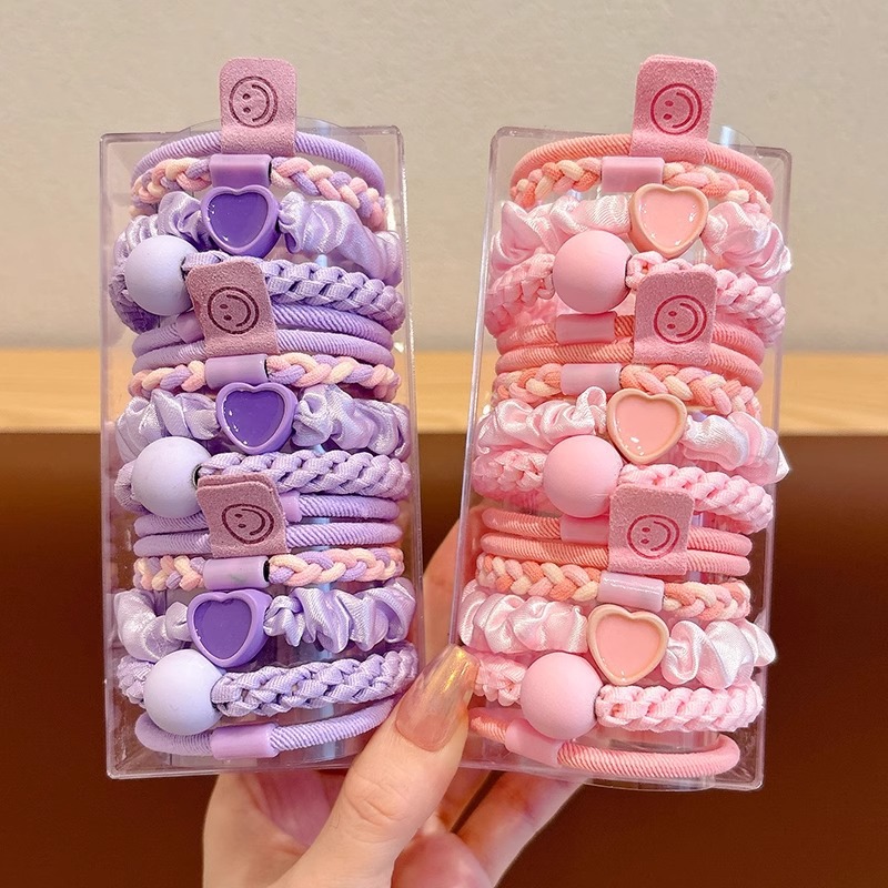 Niñas coloridas de alta elasticidad anillo de cabello para niños no lastimar la cuerda de cabello nueva correa de goma gruesa para niñas cuerdas de cabello de cola de caballo