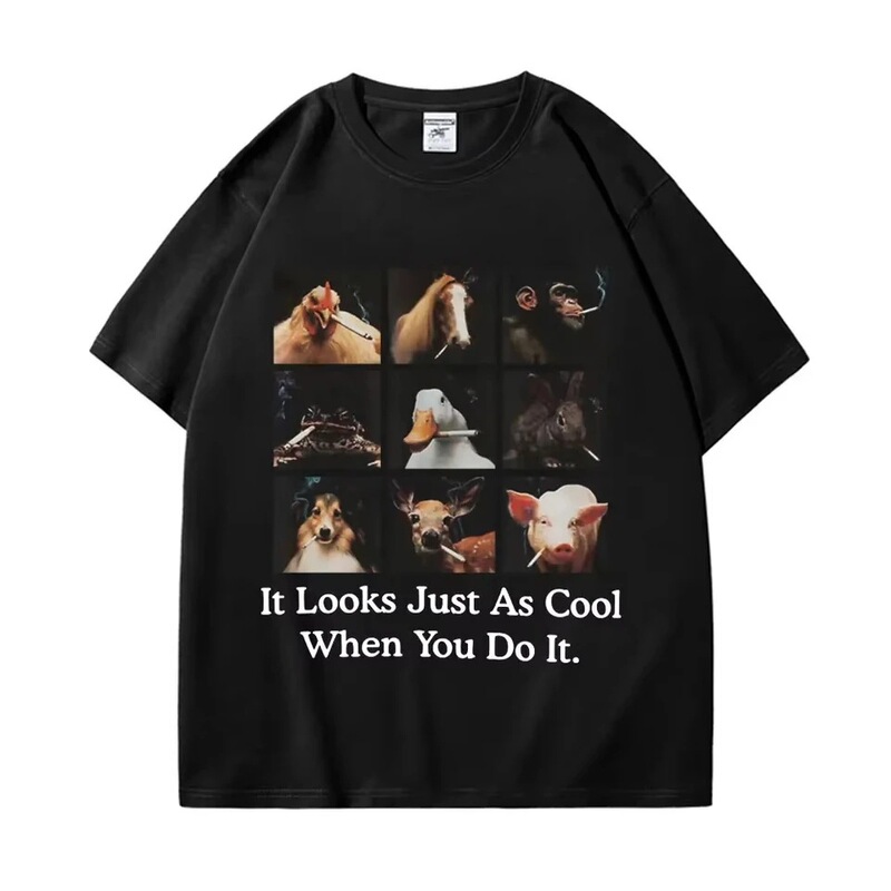 【European Size Cotton T-Shirt】When You Do This, It Looks Very Cool and Fun, and the Emoji T-Shirt Is Fashionable and Trendy