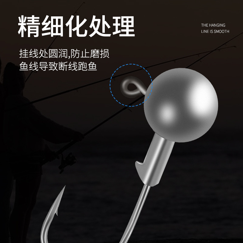 50 piezas gancho de cabeza de plomo de color primario Luya reforzado gancho de pesca al por mayor Luya cebo T cola cebo falso Punta de abalorios pequeño gancho de cabeza de plomo