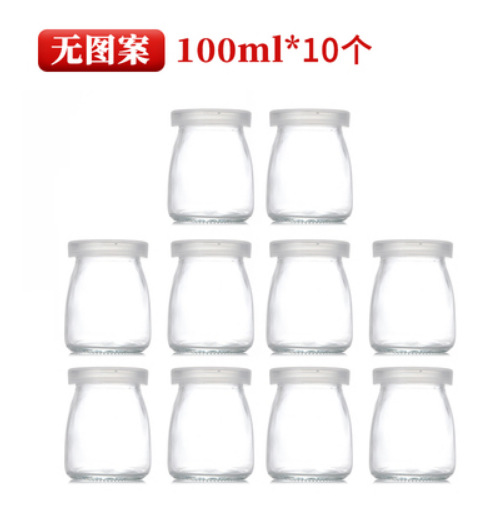 Vaso para pudín con tapa, botella de vidrio para pudín, tarro de miel, gelatina, vaso para mousse de leche de doble capa, vaso para yogur, patrones creativos al por mayor