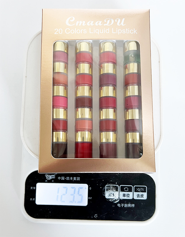 Check it out! Link Disclaimer - Exclusive for foreign trade :CmaaDu 20-color waterproof and long-lasting Lip gloss box set Specification drawing