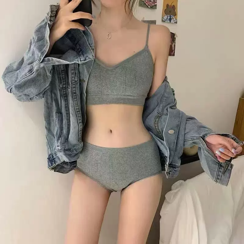 氧气少女套装运动裹胸内衣女无钢圈透气舒适防震瑜伽抹胸小吊带
