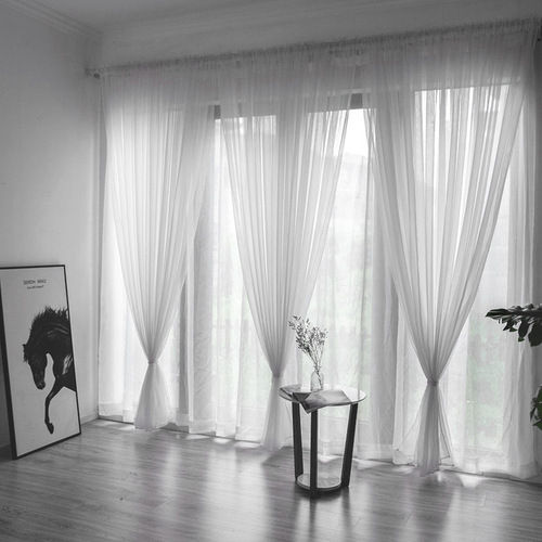 Curtain gauze Perforation-free curtains pure color wedding gauze glass transparent gauze transparent gauze curtain