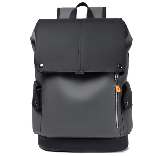 Leather PU Double Shoulder Bag Trendy Cool Unisex Dual Shoulder Backpack for College Students Flap Backpack Multifunctional Personal Laptop Backpack