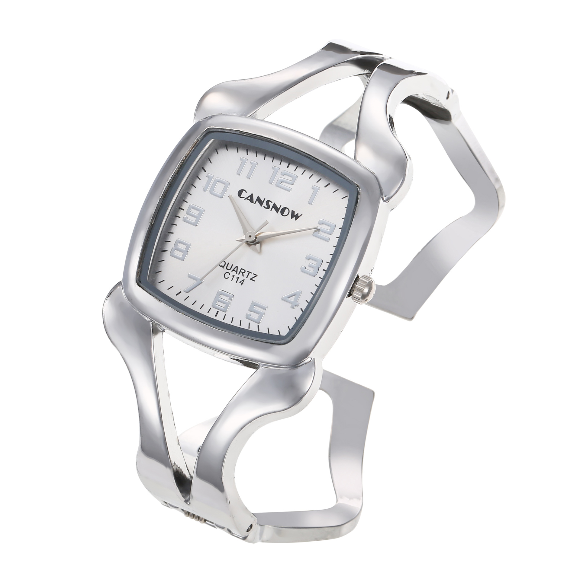 Square Dial Shape Retro Classic Style Geometric Opening Alloy Strap Quartz Watch