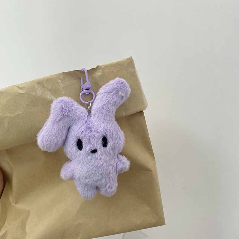 봉제 보라색 토끼 열쇠고리