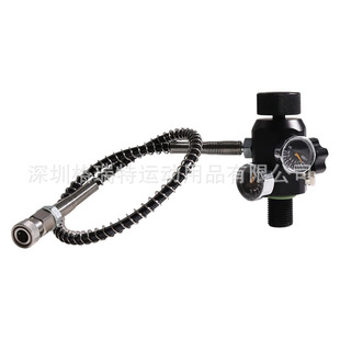 M18 * 1.5 diving bottle cylinder valve connecting 24-inch high pressure pipe double meter display pressure numerical cylinder large to small