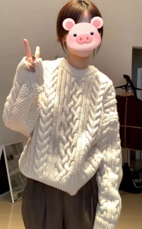 衫百搭复古麻花2025秋冬新款洋气宽松重磅毛衣外套女|undefined