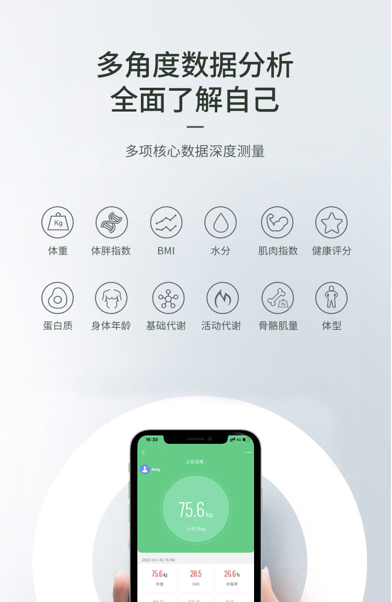 体脂秤批发体脂称家用健康电子秤称体重计人体体重称智能体重秤详情3