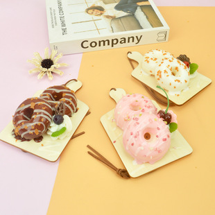 Factory Direct Sales New Donut Refrigerator Magnet Car Pendant Women's Bag Pendant Simulated Food Refrigerator Magnet Food Toy