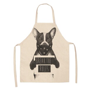 Cross-border Hot Sale Cotton and Linen Apron Home Kitchen Waterproof Apron Dog Printing Apron Advertising Apron Printable Logo