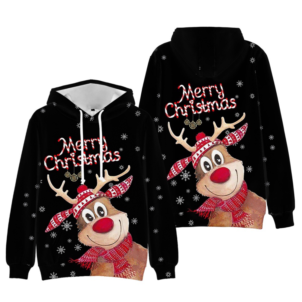 Men's Clothing Autumn and Winter Christmas Hoodies Christmas Tree Men's and Women's Pullover Clothes Wholesale_voghion.com