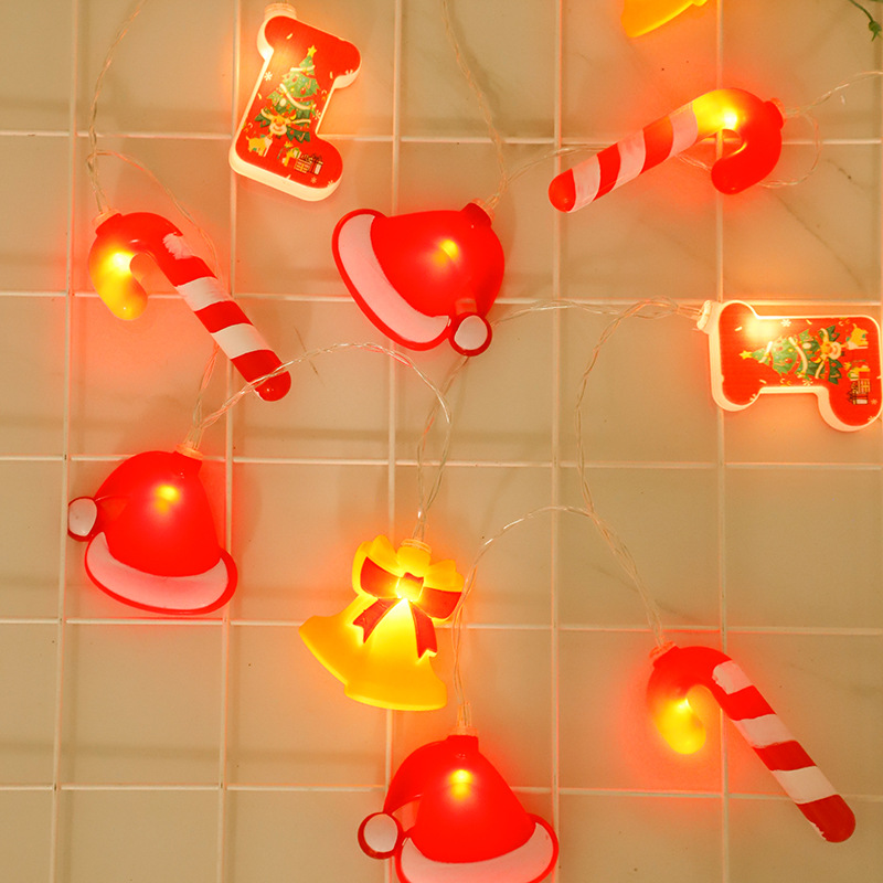 Decoración navideña, luces de colores, luces intermitentes, luces de cadena, alces huecos, luces colgantes, decoración de la habitación de la niña, atmósfera del maletero