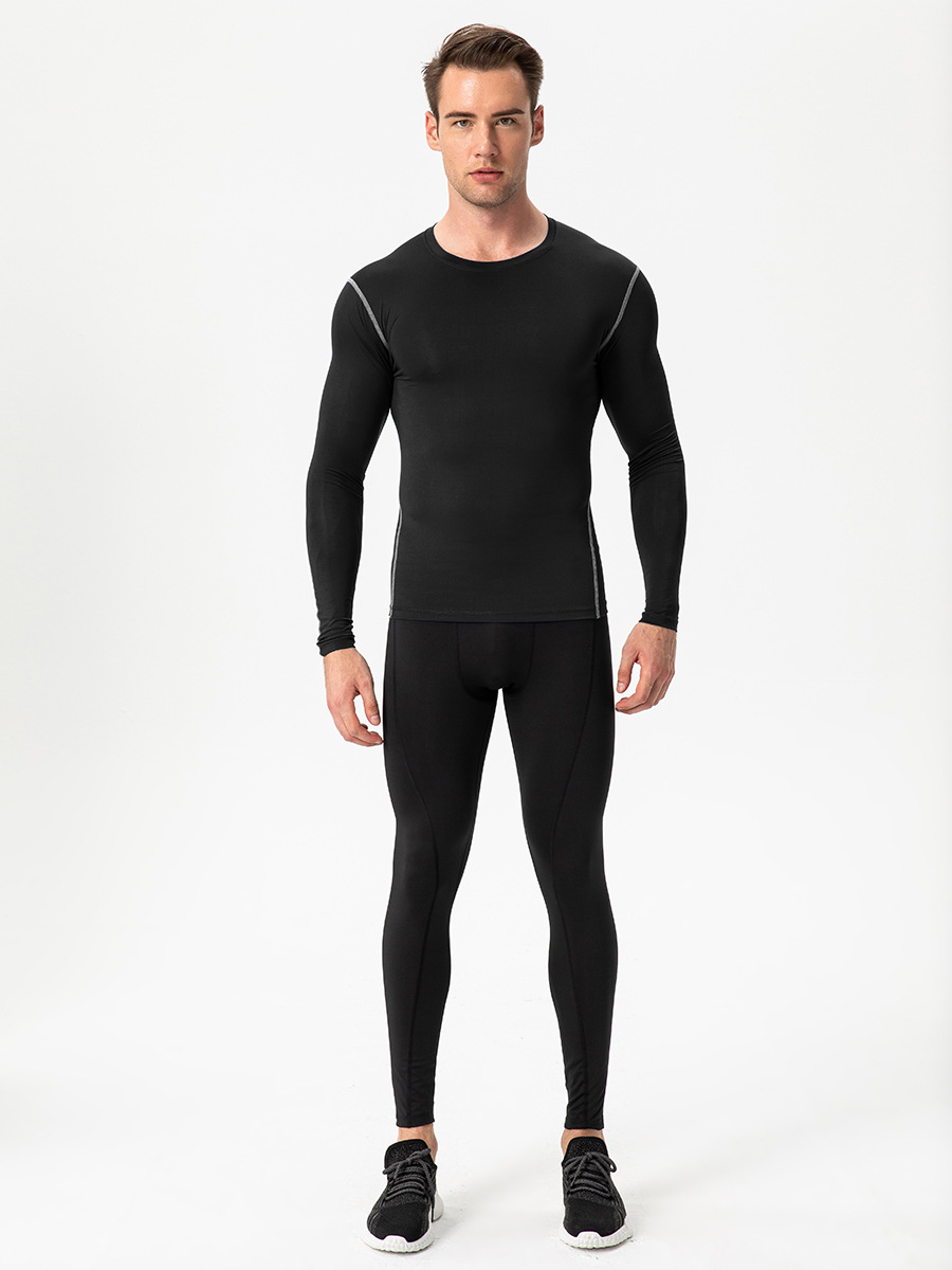 Men's Tight Training PRO Sports Fitness Running Long Sleeve Sweat Quick Dry Clothes Long Sleeve Shirt T-shirt Clothes 1019