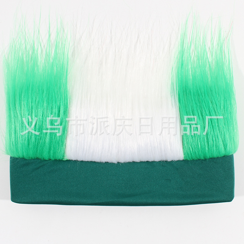 Transfronterizos para fanáticos de colores pelucas apoyos de la Copa del Mundo para adultos fuente especial fabricantes en stock al por mayor