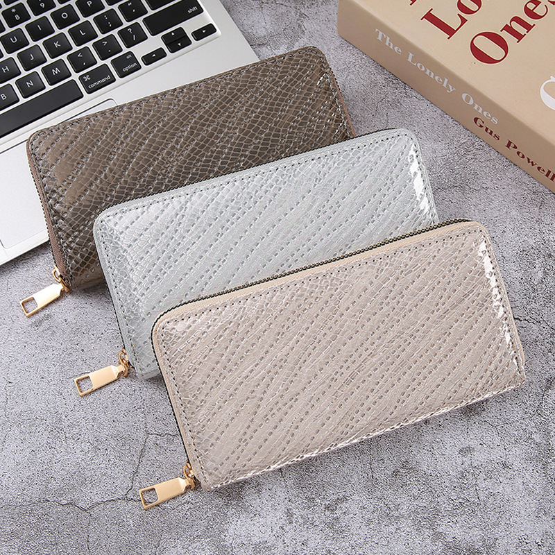 Cross-Border Multifunctional Pu Card Holder, Fashionable Bright Leather Clutch Bag, Creative Storage Wallet Ins Cowhide Women's Versatile Bag