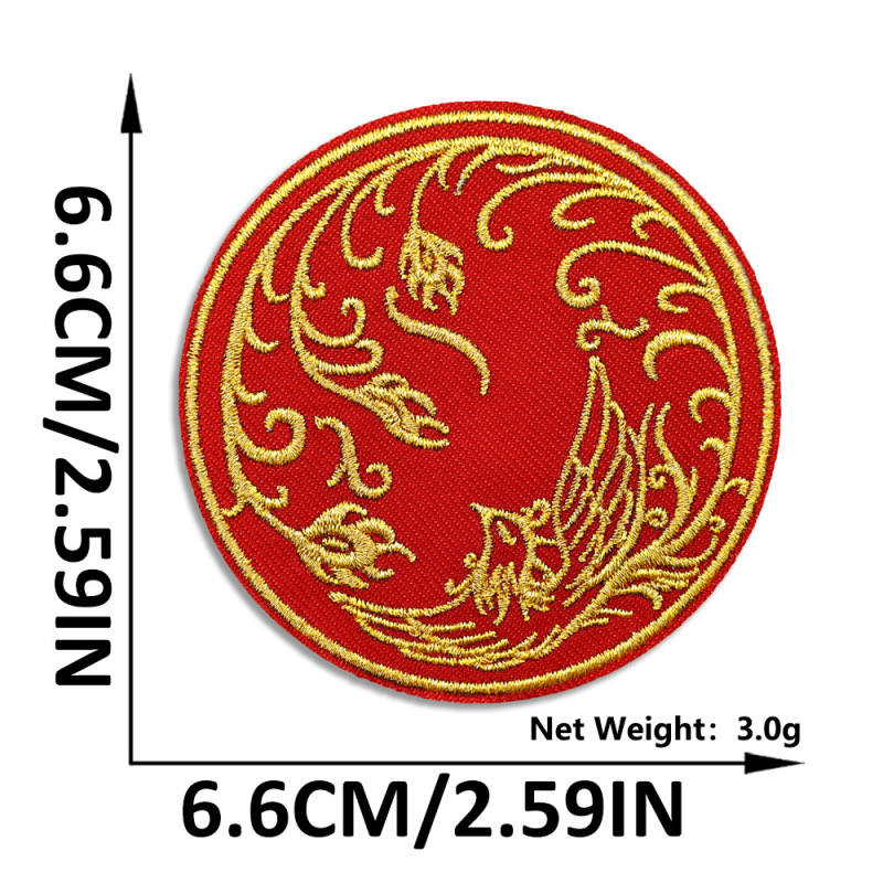 新年中国风刺绣布贴自粘红色喜庆国潮补丁贴服装箱包装饰布贴批发|undefined