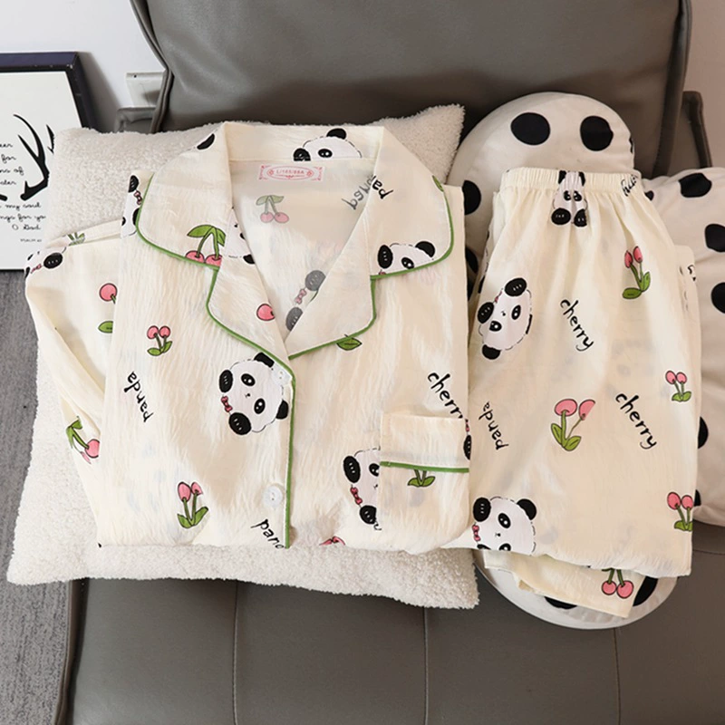 Пижамный комплект с длинным рукавом (Hello Kitty), хлопок, японский стиль, размеры M–XXL