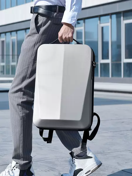 Amazon cross-border business backpack, large-capacity casual travel PC hard shell computer backpack with company logo printed on it