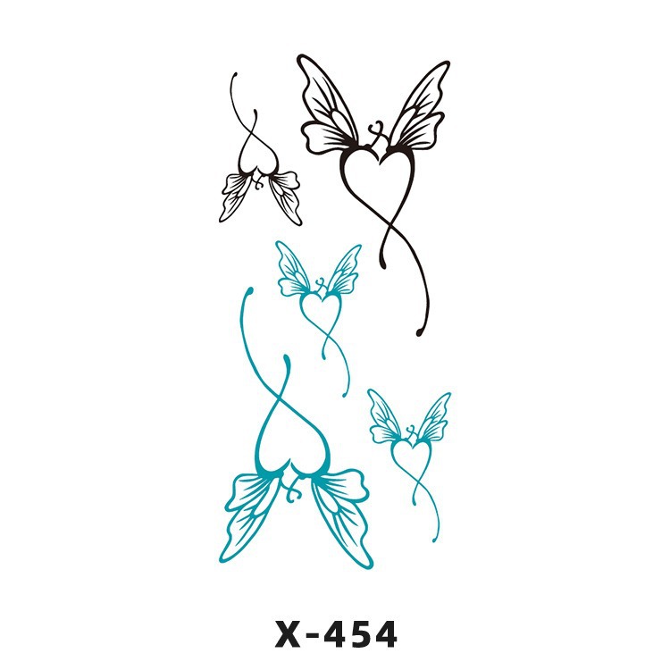 Arco de flor pequeña pegatinas de tatuaje fresco 3D dibujos animados transfronterizo Henna rosa impermeable texto en inglés pegatinas de tatuaje