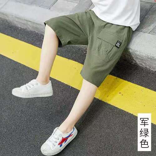 Summer Work Pants for Boys 2025 New Arrival Thin Five-Pocket Pants Children's Casual Middle Pants Stylish and Versatile