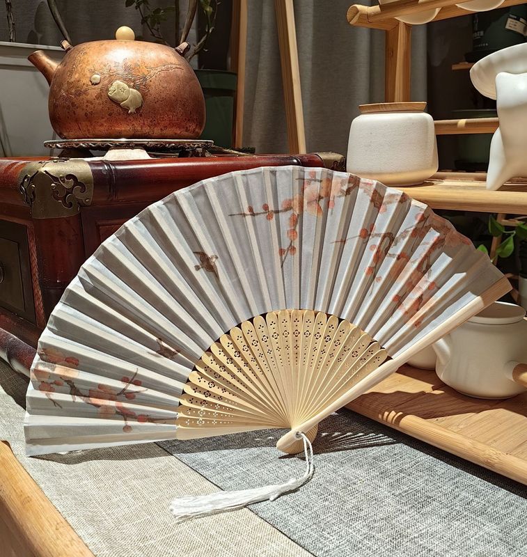 古風扇子扇風機中国風夏漢服チャイナドレス折り畳み扇風機小竹扇風機ダンス扇風機緑|undefined
