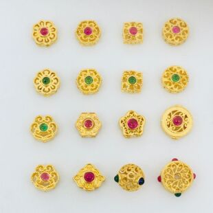 G18K gold antique gold ruby bracelet necklace spacer bead DIY accessories